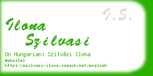 ilona szilvasi business card